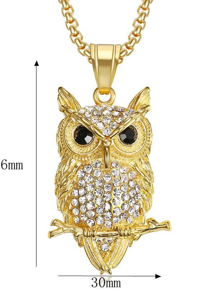 Owl Pendant Necklace, Color: Silver, 3 image Owl Pendant Necklace, Color: Silver, 3 image