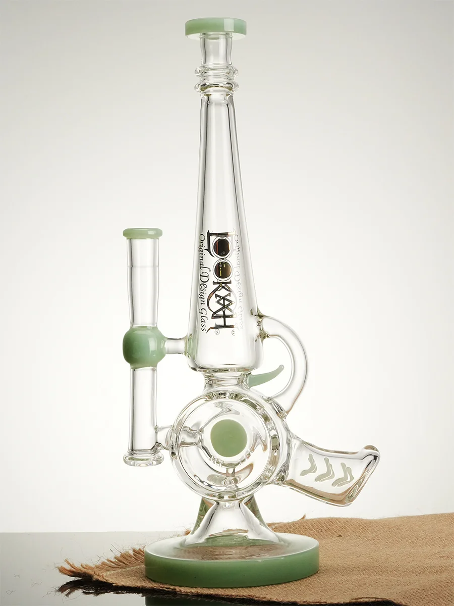 Lookah Bong 12.7" Cool Recycler Gun Water Pipe $95, Colors: Clear Green, 2 image Lookah Bong 12.7" Cool Recycler Gun Water Pipe $95, Colors: Clear Green, 2 image