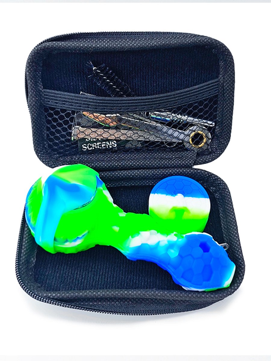 Honeycomb Silicone Pipe Set, Color: Orange-green, 8 image Honeycomb Silicone Pipe Set, Color: Orange-green, 8 image