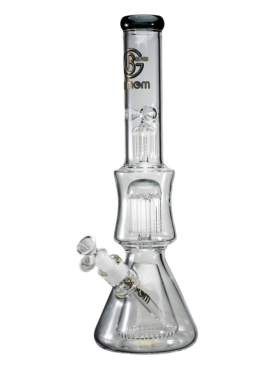 17" Big Mom Double Tree Perc Ice Beaker Glass Bong, Color: Jade Blue, 7 image 17" Big Mom Double Tree Perc Ice Beaker Glass Bong, Color: Jade Blue, 7 image