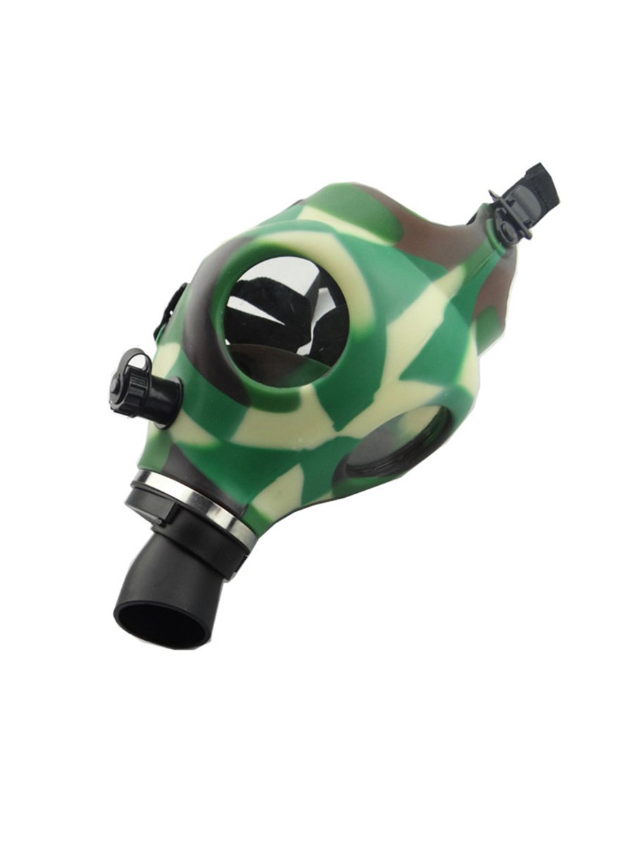 Diamond-Shaped Green Silicone Gas Mask Bong Diamond-Shaped Green Silicone Gas Mask Bong
