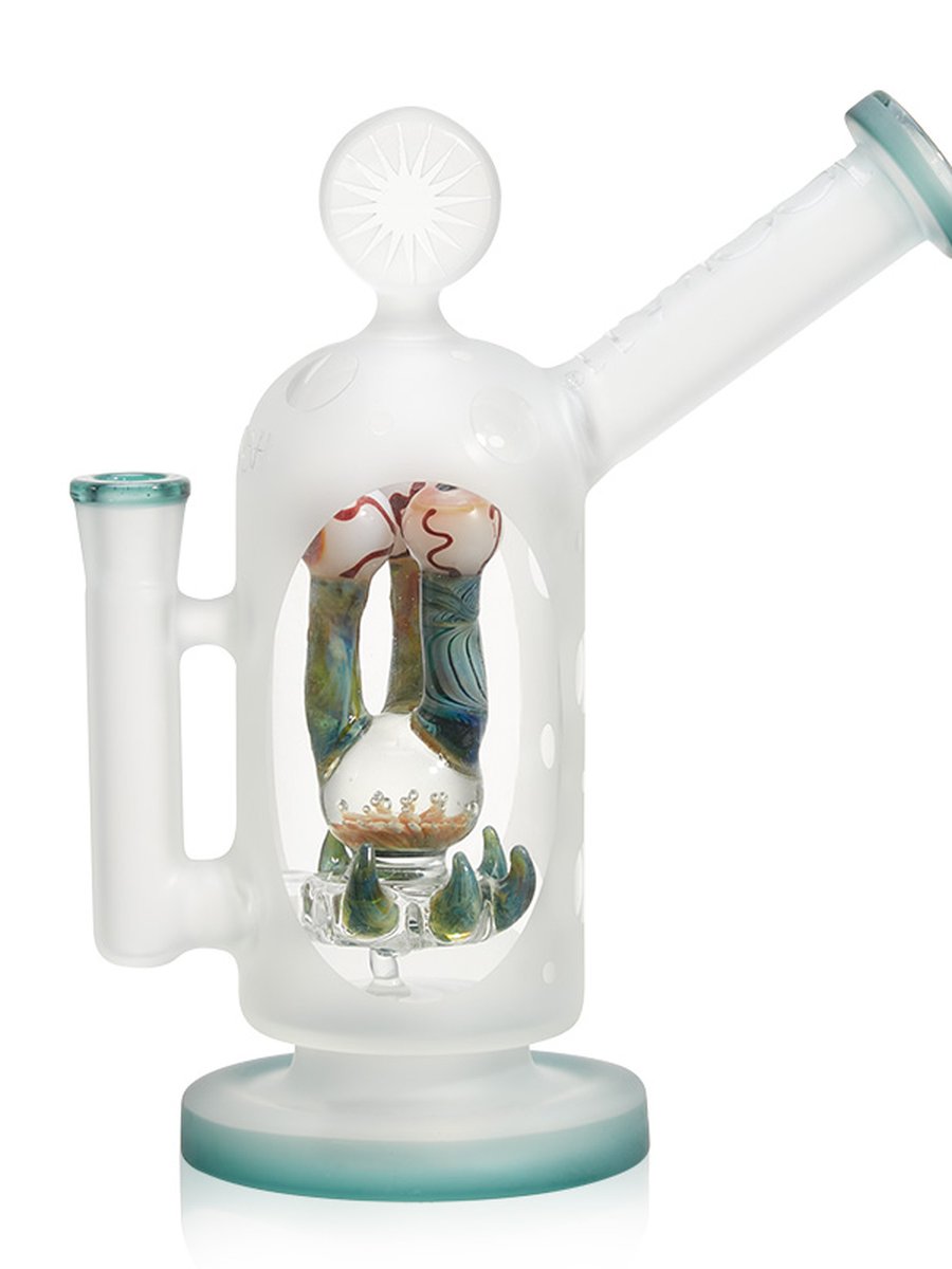 12" Cute Frosted Glass Bong | Evil eye