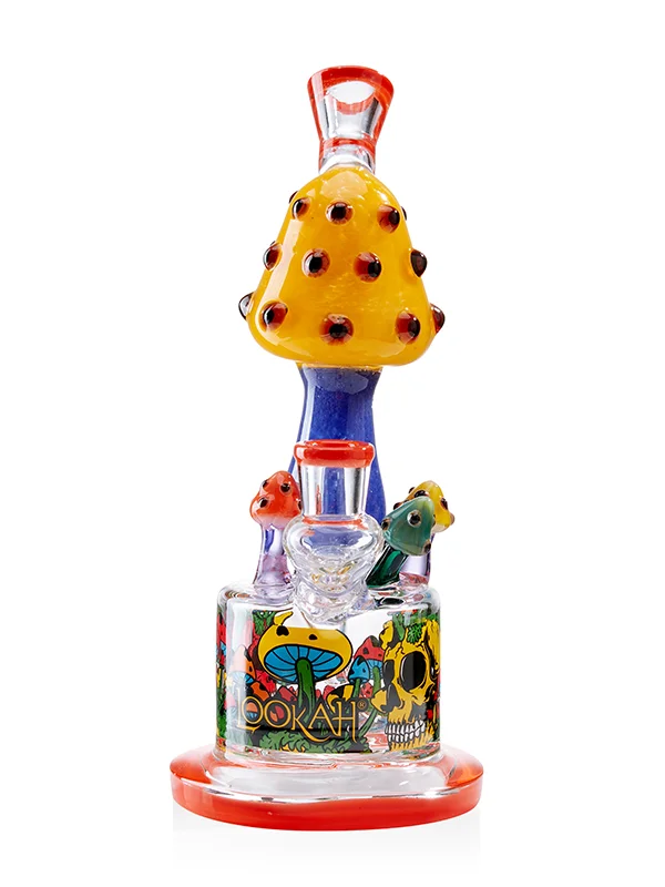10" Mini Cute Mushroom Dab Rig, Colors: Orange, 2 image 10" Mini Cute Mushroom Dab Rig, Colors: Orange, 2 image
