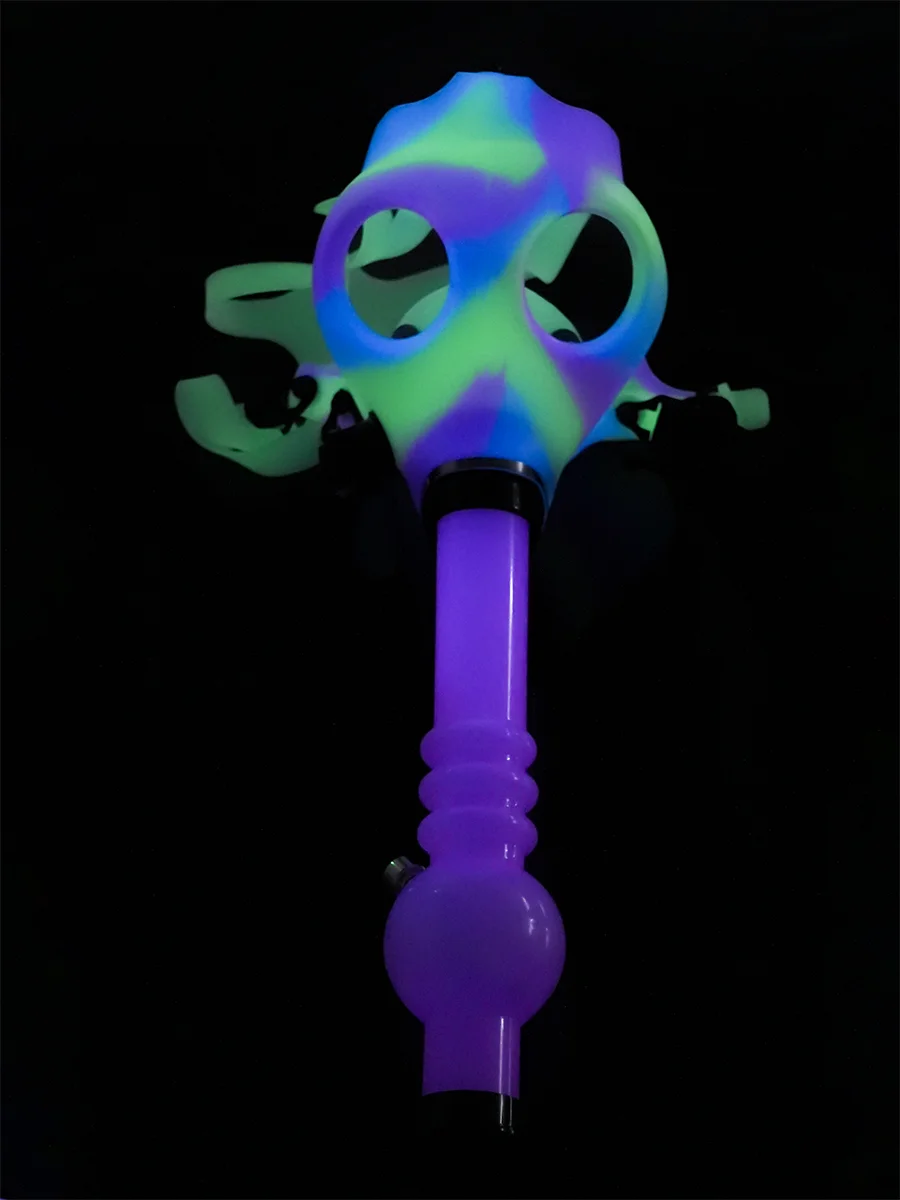 Classic Glow-in-the-Dark Transfer Silicone Gas Mask Bong