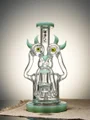 Lookah Rig 8.46 " Mini Recycler Double Inline Percolator Bird Dab Rig - Green, Color: Green
