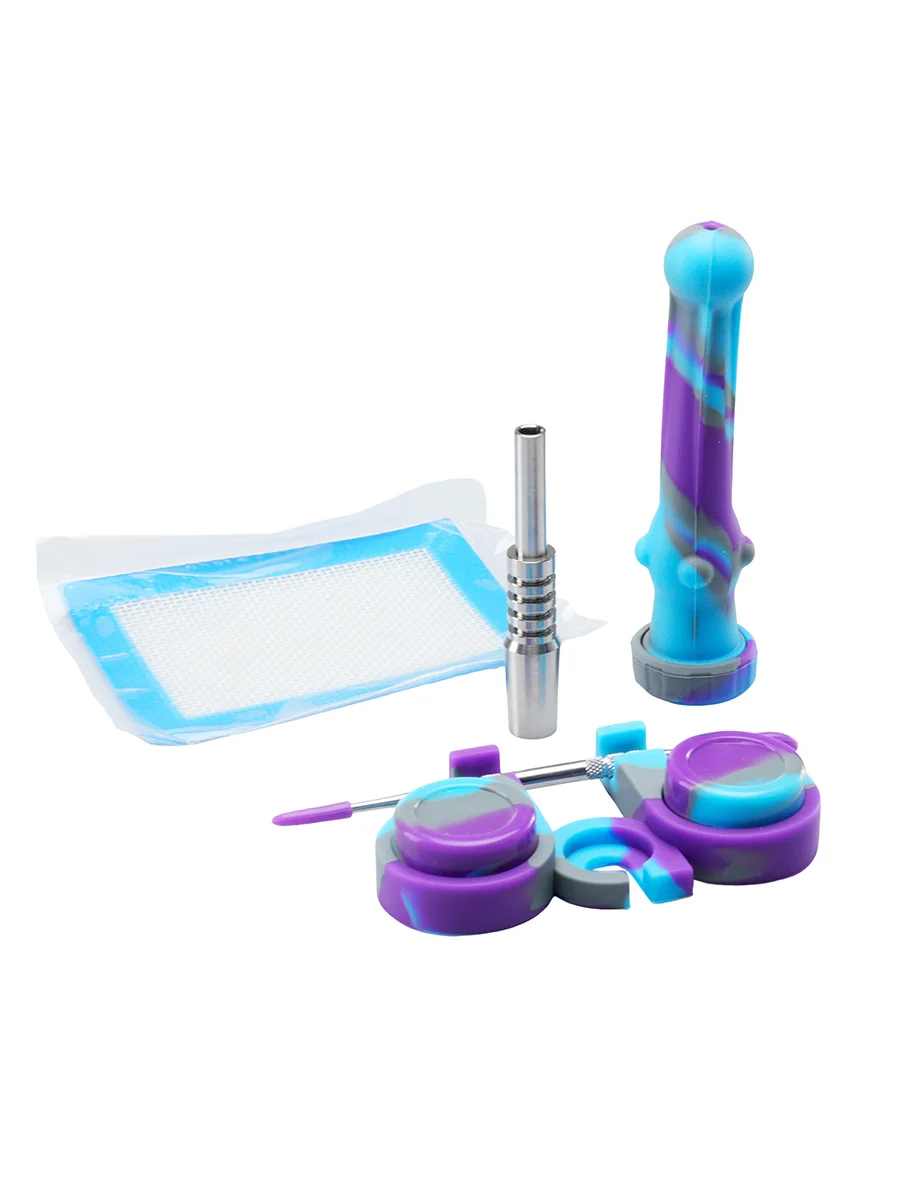 Mini Camouflage Silicone Nectar Collector Kit with Carry Case, Color: Purple, 3 image Mini Camouflage Silicone Nectar Collector Kit with Carry Case, Color: Purple, 3 image
