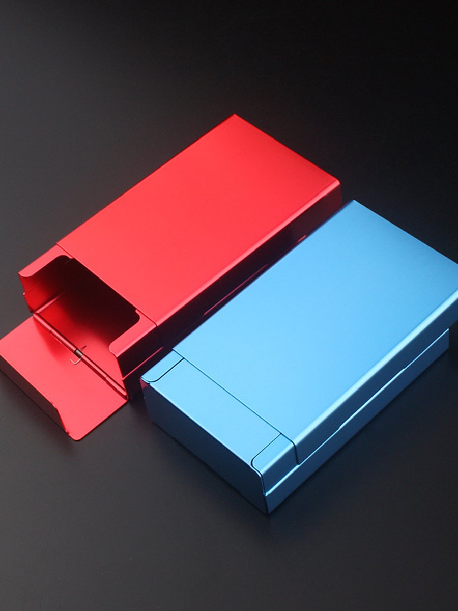 Aluminium Slider Cigarette Case, Color: Black, 5 image