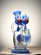 Lookah Glass Bong 8.27" Cool Bloodshot Eyes Alien Recycler Water Pipe, Colors: Blue