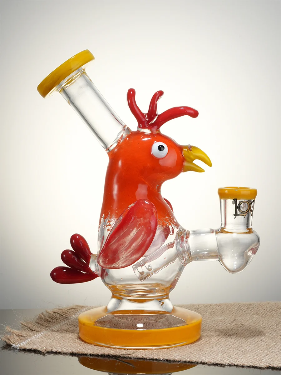 Lookah Bong 7" Mini Cute Chick Glass Water Pipe, Colors: Yellow, 6 image