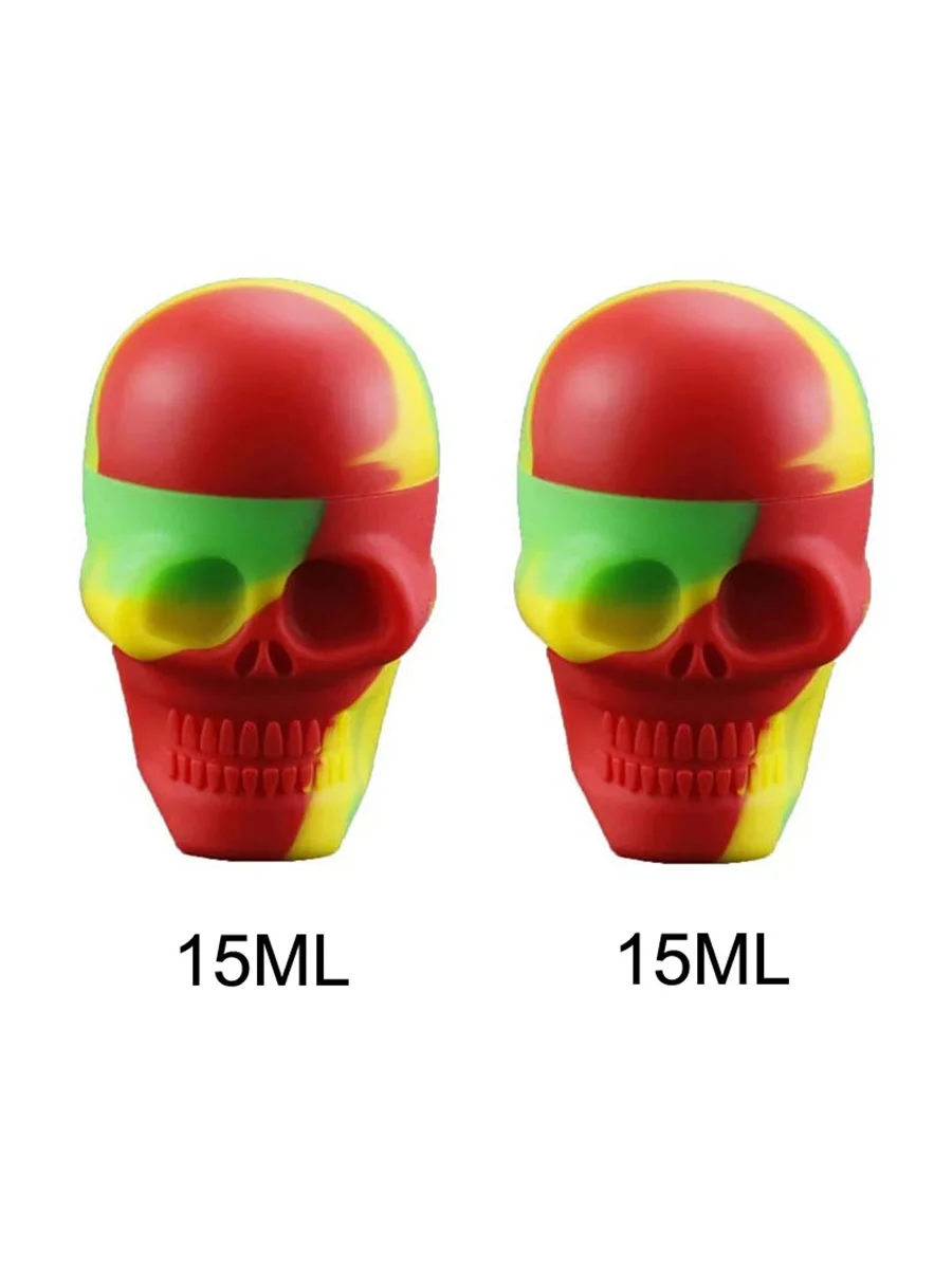Red 2pcs Skull Silicone Wax Container Red 2pcs Skull Silicone Wax Container