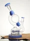 Lookah Bong 10.2" Unique Globe Recycler Water Pipe, Colors: Blue