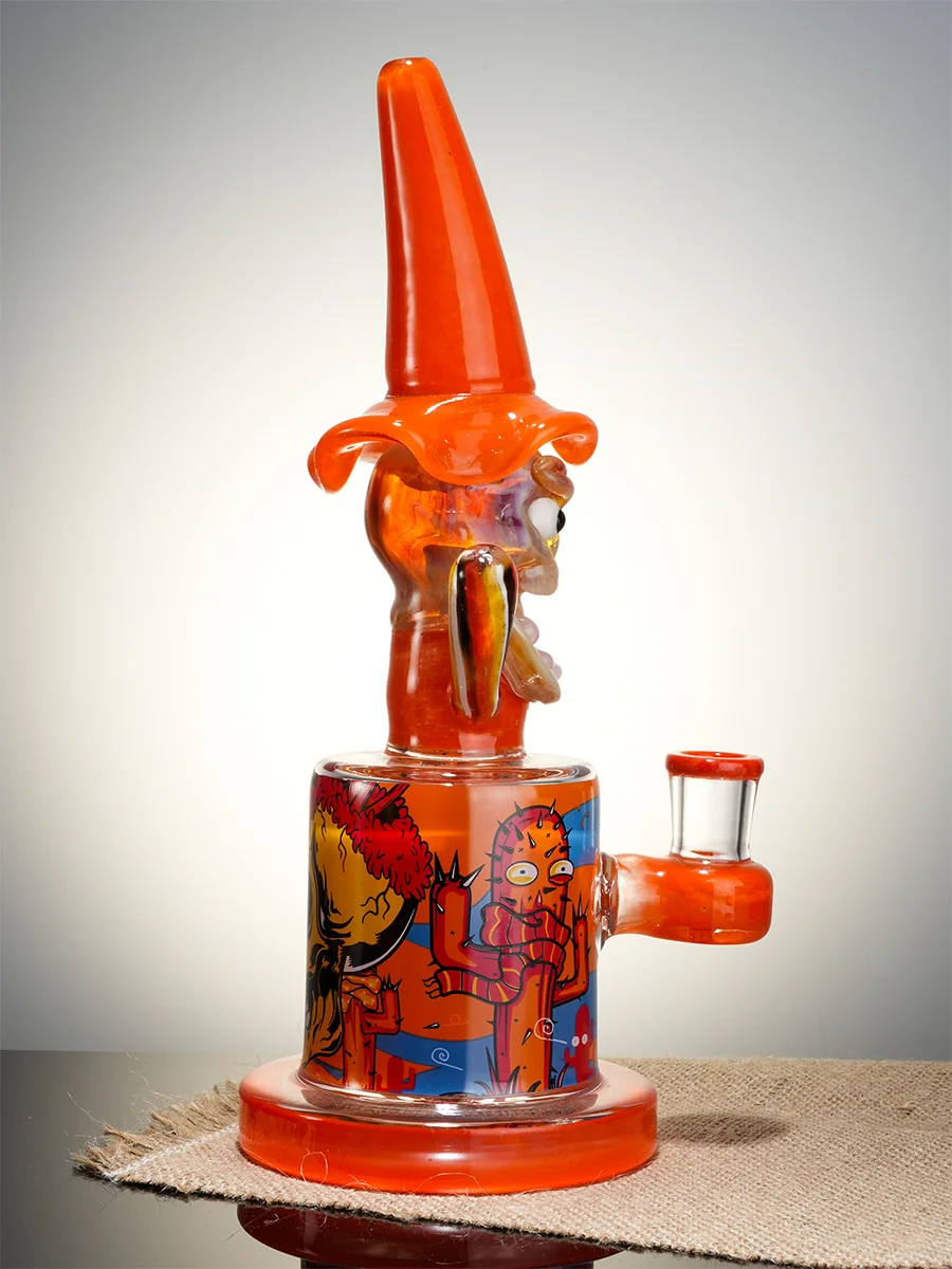 Orange Cool Hooded Cactus Glass Water Pipe6 Orange Cool Hooded Cactus Glass Water Pipe6