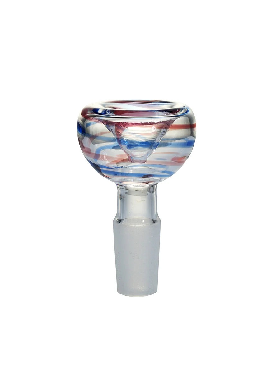 2PCS 14MM Male Ribbon Swirl Glass Bong Bowls