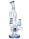 Lookah Bong 14" Disc Perc Saxophone Donut Recycler Water Pipe, Colors: Clear Blue