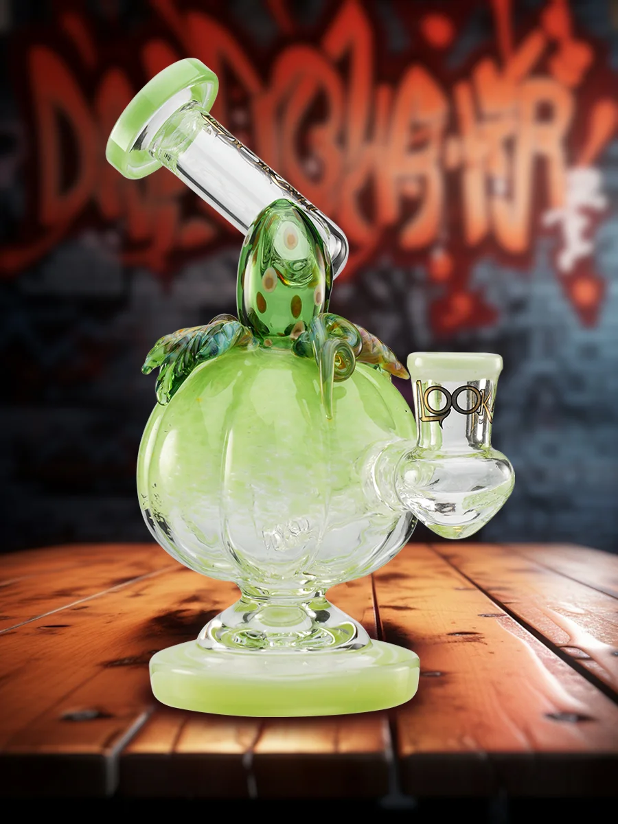 7.5-inch-strawberry-shaped-glass-dab-rig-green 7.5-inch-strawberry-shaped-glass-dab-rig-green