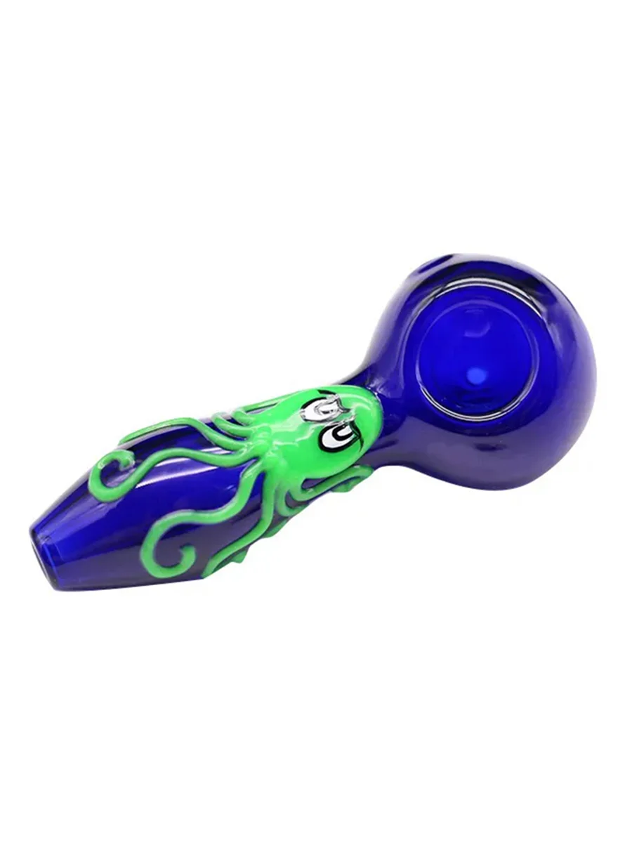 Octopus Glass Spoon Smoking Pipe, 5 image Octopus Glass Spoon Smoking Pipe, 5 image