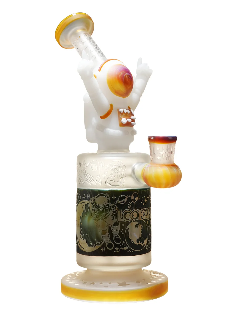 Lookah 10" Cool Space Astronaut Glass Bong, Color: Yellow, 2 image Lookah 10" Cool Space Astronaut Glass Bong, Color: Yellow, 2 image