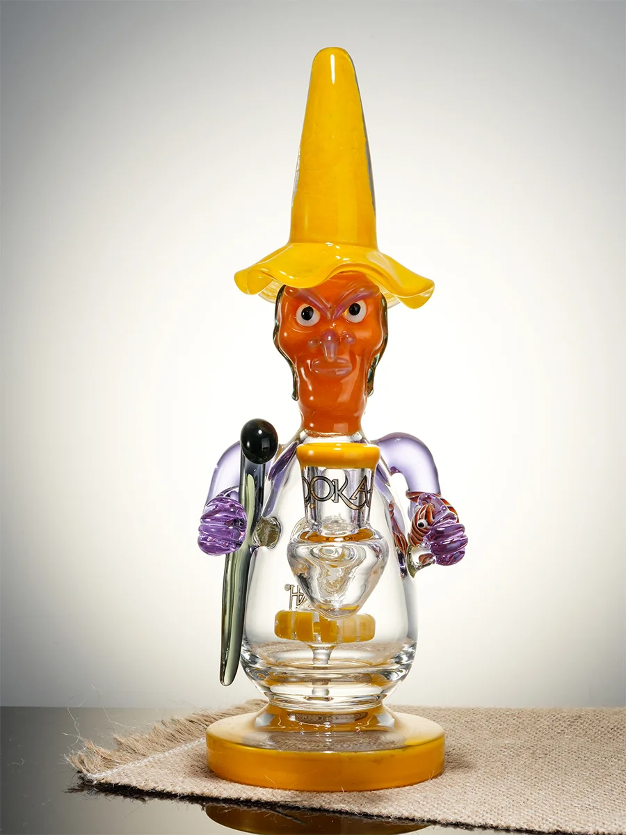 Lookah Rig 9.4" Cool Mystic Wizard Dab Rig, Colors: Yellow, 9 image Lookah Rig 9.4" Cool Mystic Wizard Dab Rig, Colors: Yellow, 9 image