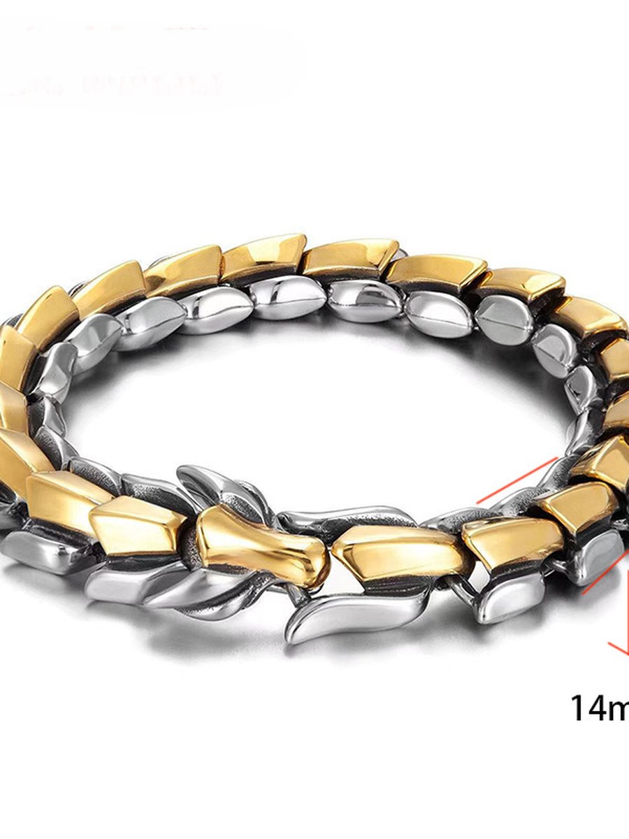 Dragon Backbone Bracelet, Color: Gold, Size: 19CM, 4 image Dragon Backbone Bracelet, Color: Gold, Size: 19CM, 4 image