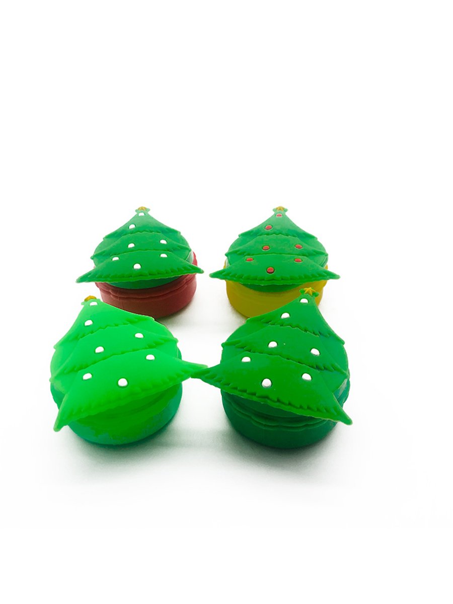 4PCS 15ml Silicone Christmas Tree Wax Container 4PCS 15ml Silicone Christmas Tree Wax Container