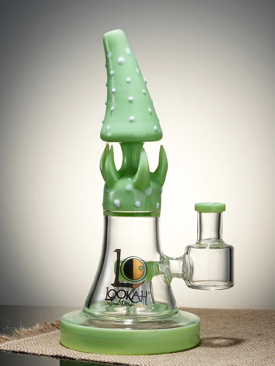 Lookah Bong 10" Mini Mushroom Haircut Water Pipe, Colors: Milk Green, 2 image Lookah Bong 10" Mini Mushroom Haircut Water Pipe, Colors: Milk Green, 2 image