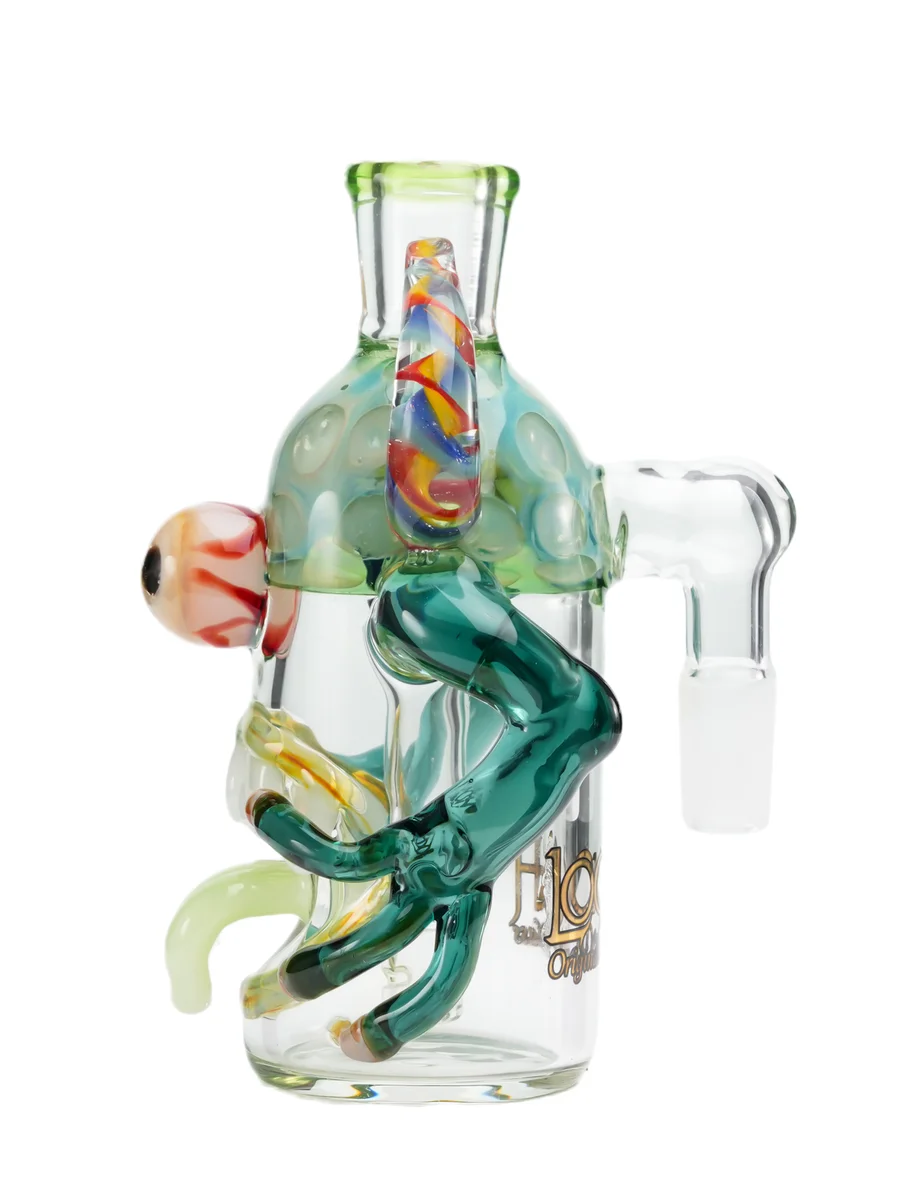 14mm Joint 90-degree Playfull Monster Ash Catcher, Colors: Black Green, 8 image 14mm Joint 90-degree Playfull Monster Ash Catcher, Colors: Black Green, 8 image