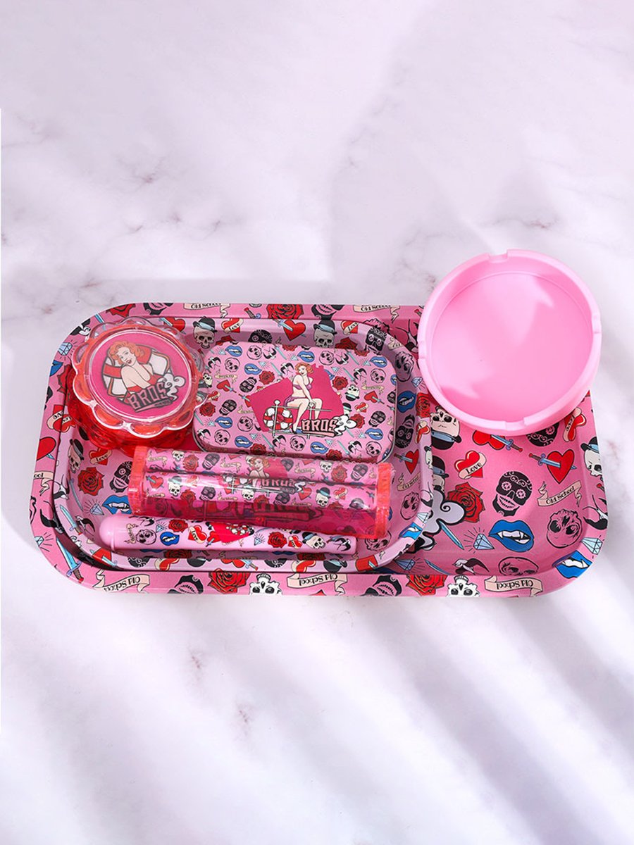Cartoon Characters Tinplate Rolling Tray Set