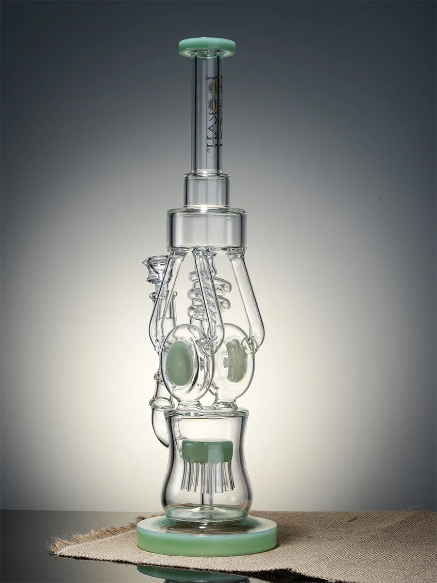Lookah Bong 15.7" Heavy-Duty Recycler Water Pipe, Colors: Green, 3 image Lookah Bong 15.7" Heavy-Duty Recycler Water Pipe, Colors: Green, 3 image