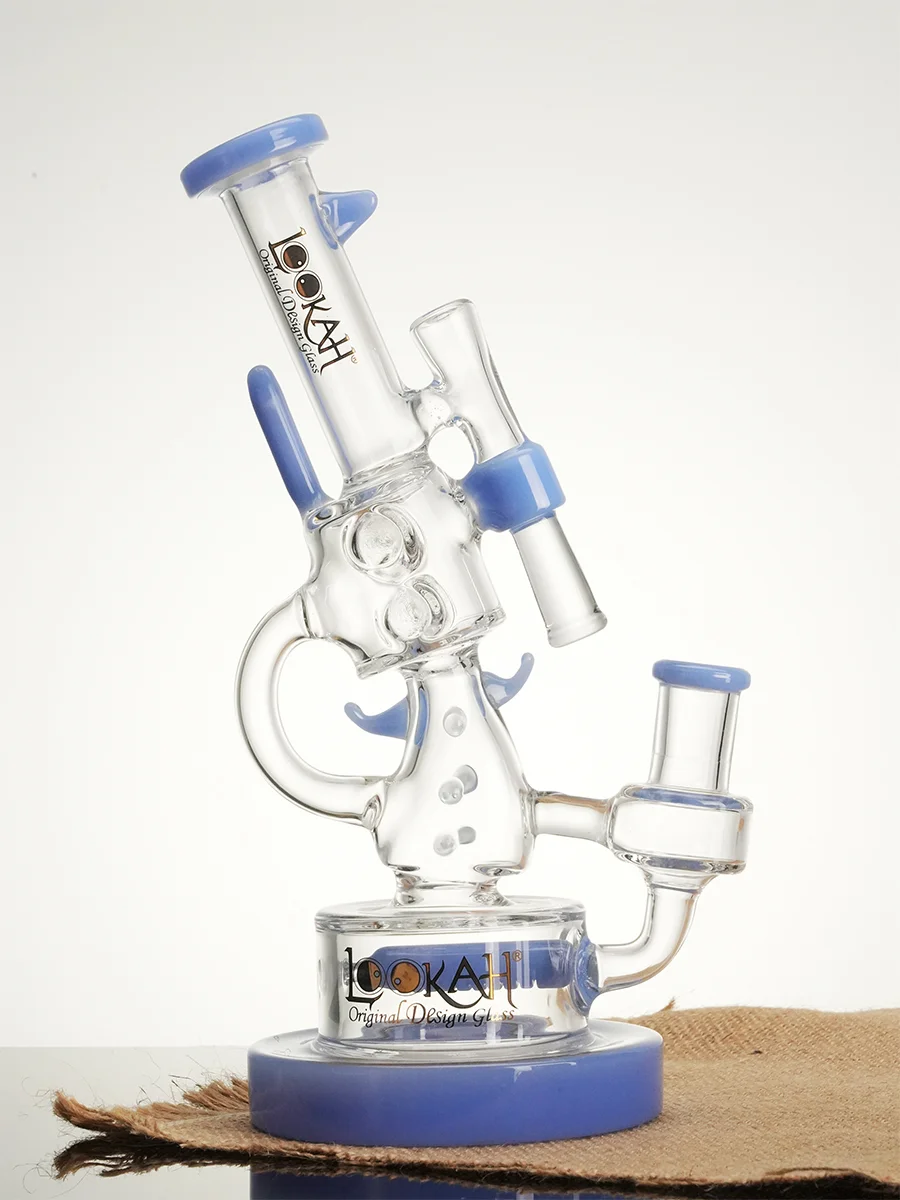Lookah Bong 10" Cool Recycler Klein Handgun Water Pipe Clear Green, Colors: Clear Green, 6 image