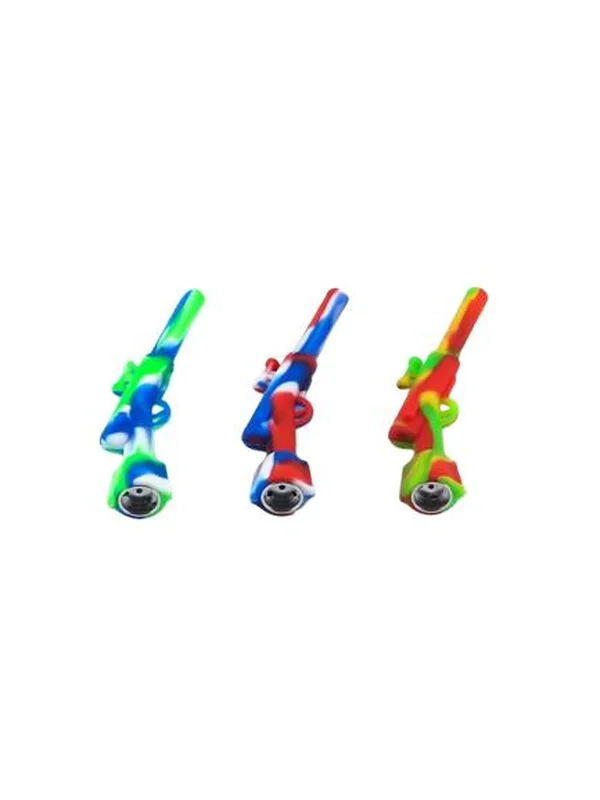 3pcs-rifle-silicone-one-hitter-metal-bowl
