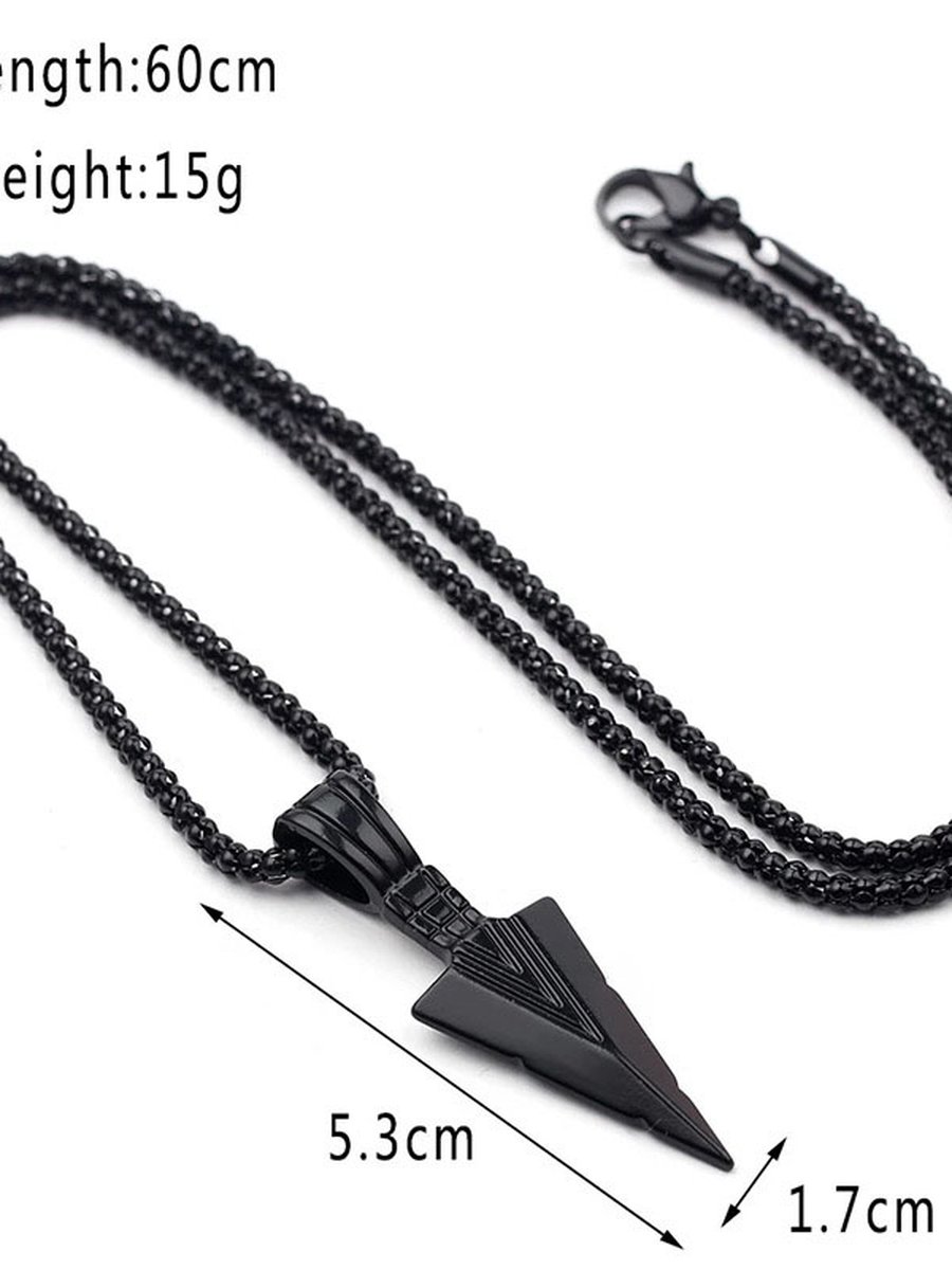 Spearhead Pendant Necklace, Color: Black, 5 image Spearhead Pendant Necklace, Color: Black, 5 image