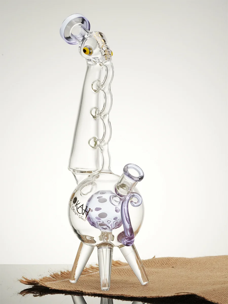 Lookah Bong 12.5" Cool Recycler Giraffe Water Pipe, Colors: Blue, 7 image