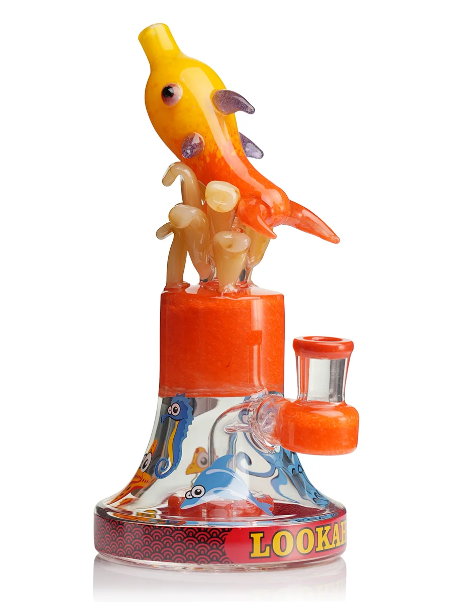 Lookah Bong 9&quot; Cool Ocean World Artistic Dab Rig  orange