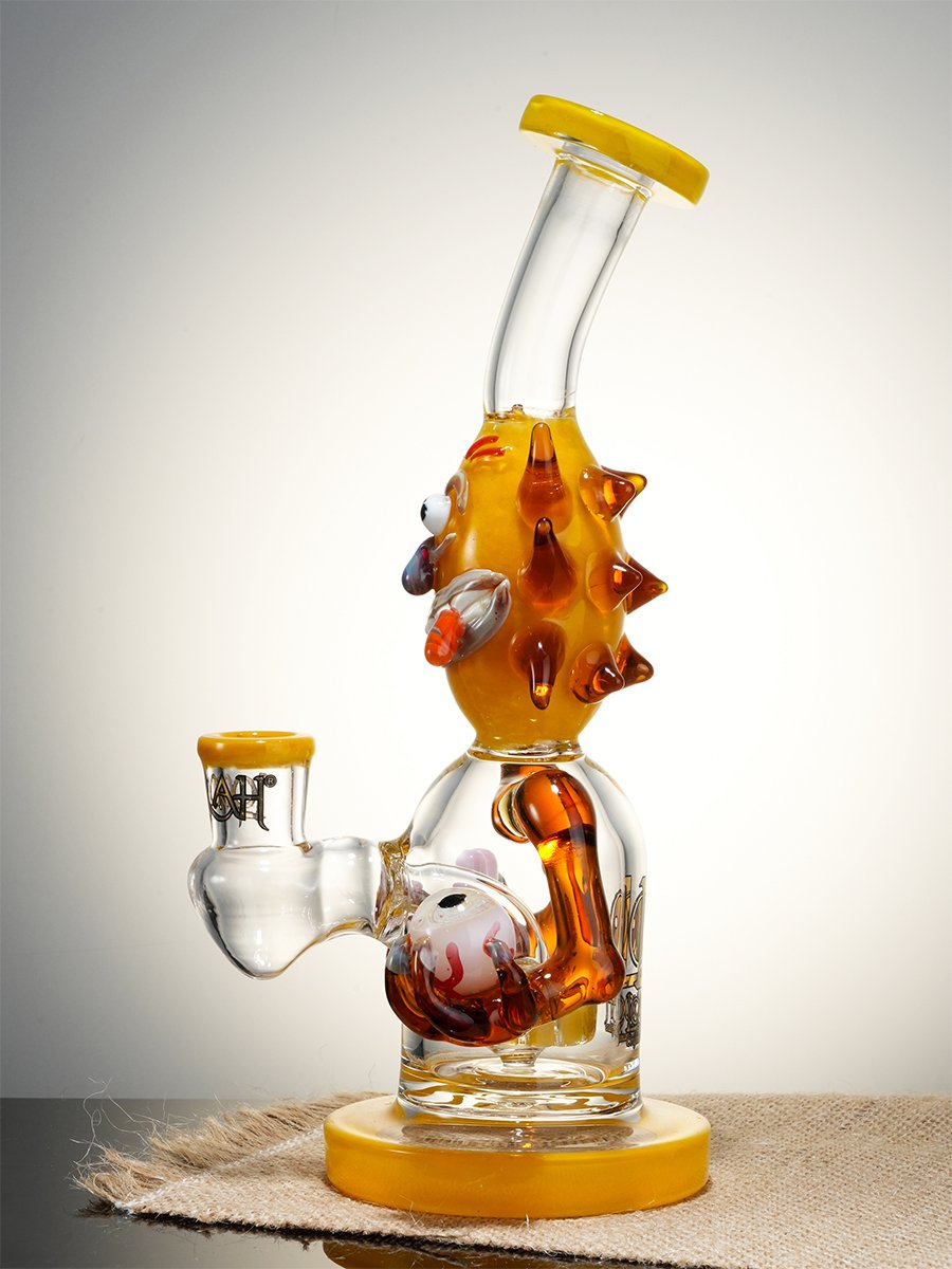 Lookah Bong 9" Turbine Perc Funny Looks Water Pipe, Colors: Yellow, 11 image Lookah Bong 9" Turbine Perc Funny Looks Water Pipe, Colors: Yellow, 11 image