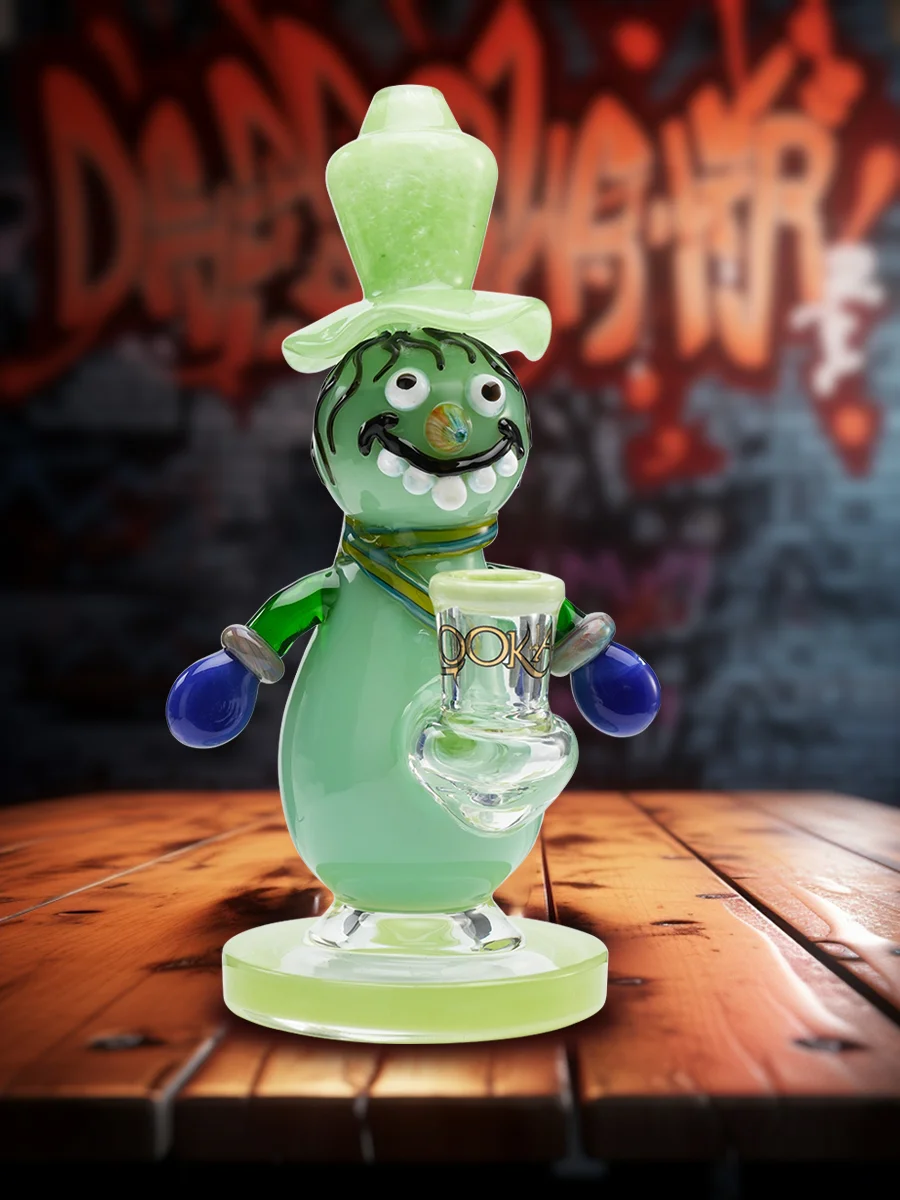 8-inch-funny-snowman-bong-green