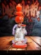 9.5" Cute Garden Snowman Dab Rig, Colors: Orange