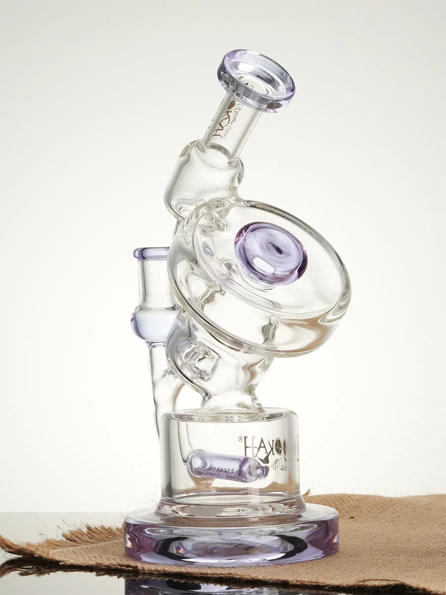 Lookah 9.6" Small Nebula Inline Perc Recycler Glass Bong, Colors: Blue, 5 image Lookah 9.6" Small Nebula Inline Perc Recycler Glass Bong, Colors: Blue, 5 image