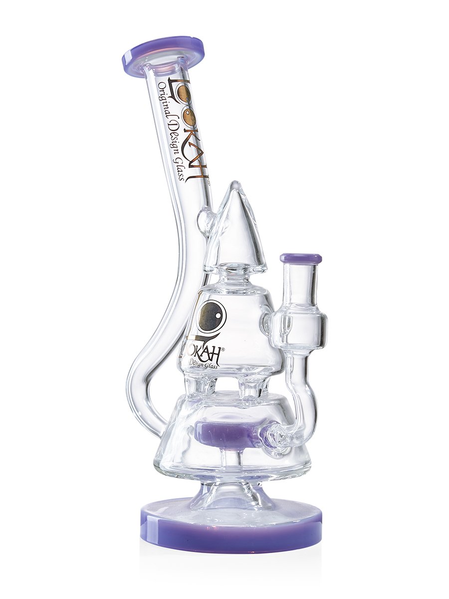 mesmerizing clear pyramid bong purple side mesmerizing clear pyramid bong purple side