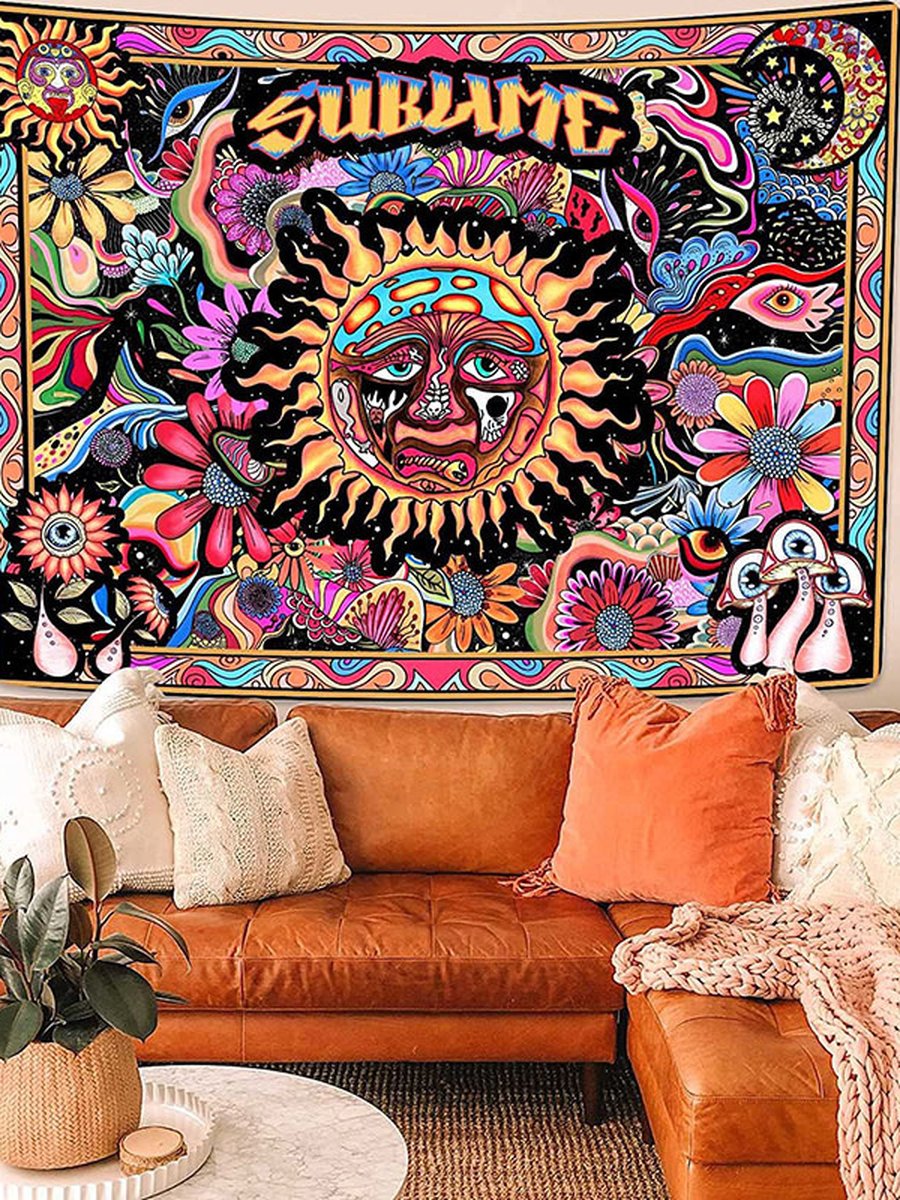 Sun Mushroom Tapestry, Size: 37.40x28.74inch, 6 image Sun Mushroom Tapestry, Size: 37.40x28.74inch, 6 image