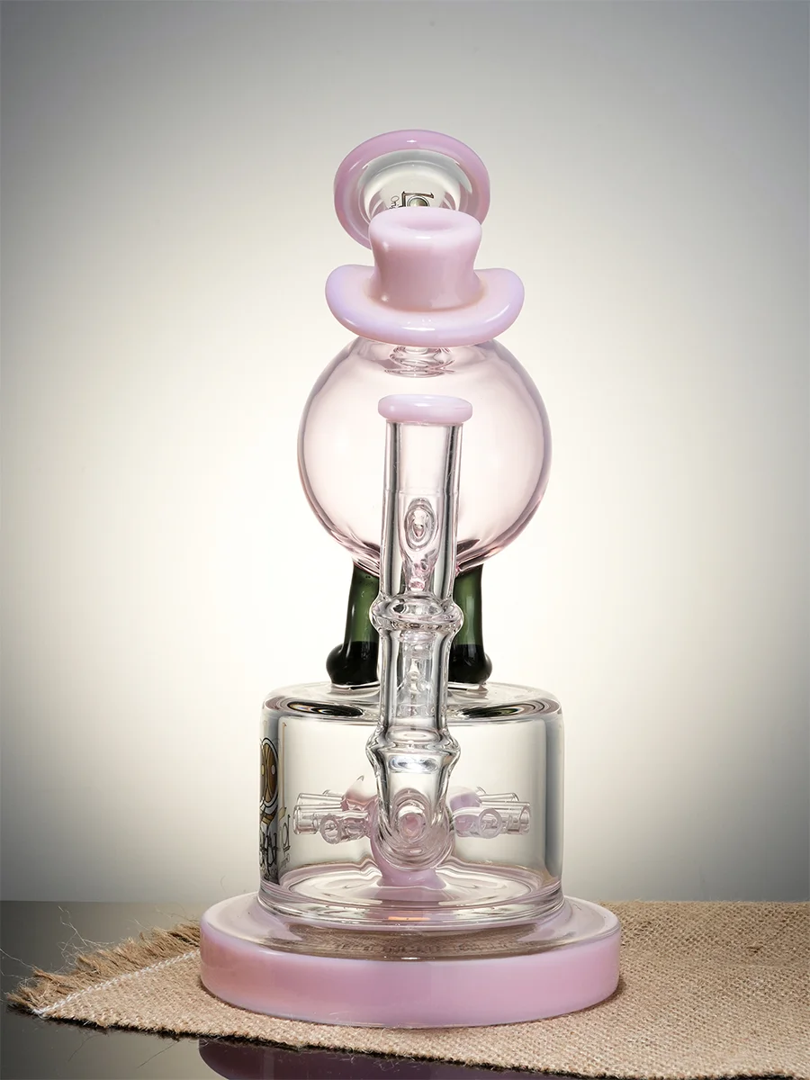 Lookah Bong 9'' Dancing Hat Sprocket Perc Water Pipe, Colors: Pink, 4 image Lookah Bong 9'' Dancing Hat Sprocket Perc Water Pipe, Colors: Pink, 4 image
