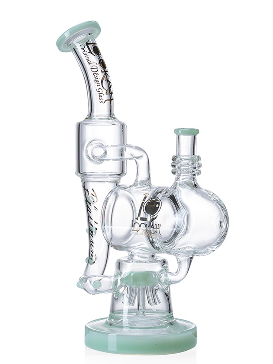 Platinum Glass Recycler Bong, Colors: Kiwi Green   , 2 image Platinum Glass Recycler Bong, Colors: Kiwi Green   , 2 image