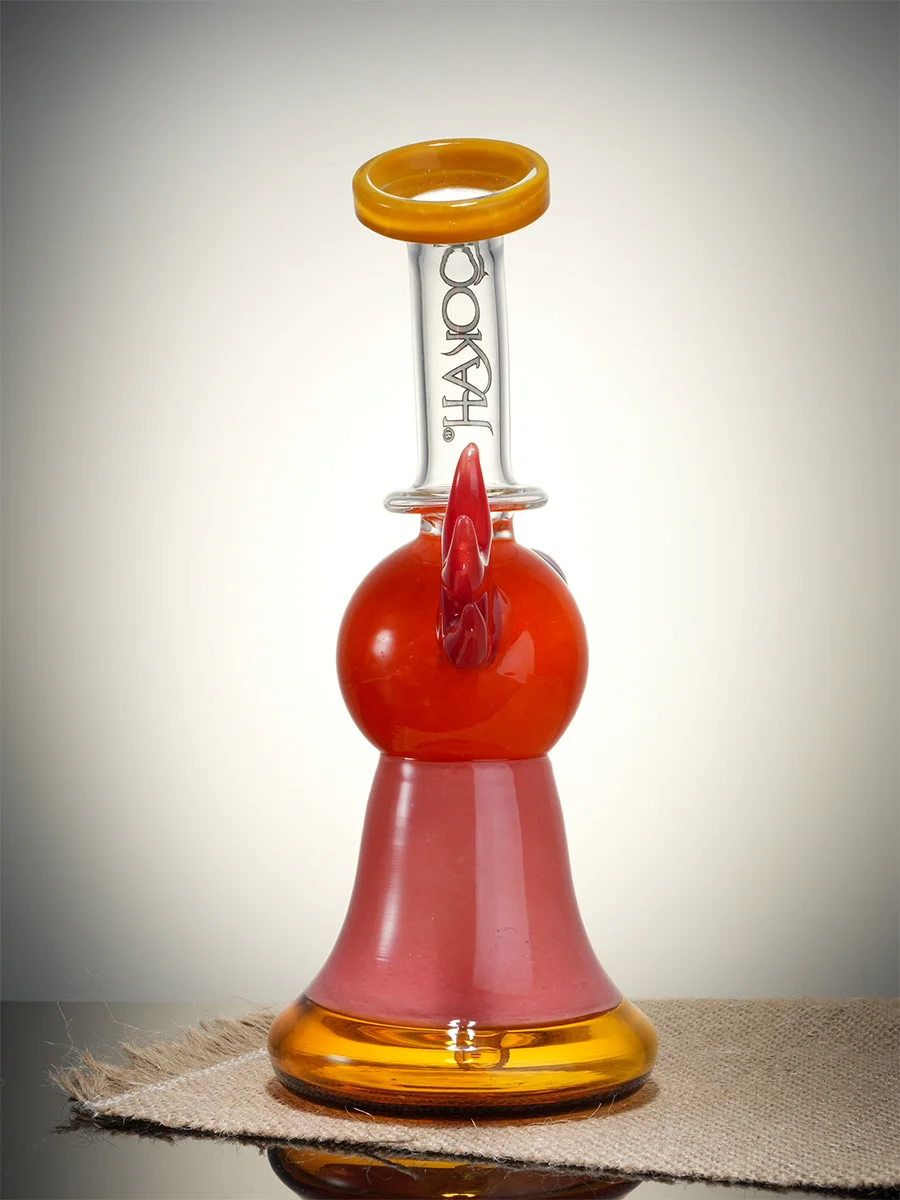 Lookah Rig 7.8" Cute Crested Head Dab Rig, Colors: Orange, 12 image Lookah Rig 7.8" Cute Crested Head Dab Rig, Colors: Orange, 12 image