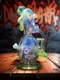 Lookah Glass Bong  8" Striped Dog Circ Perc Water Pipe, Color: Bright Green