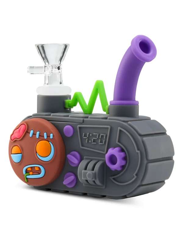 gray Mini Radio Silicone Bongs gray Mini Radio Silicone Bongs