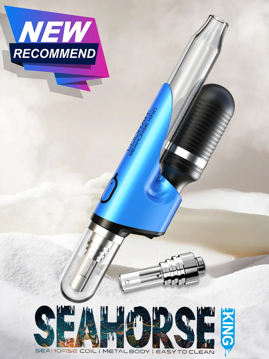 LOOKAH Seahorse King Electric Nectar Collector Blue