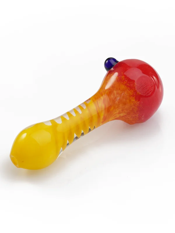 Red-Orange Mixed Color Glass Pipe Detail Red-Orange Mixed Color Glass Pipe Detail