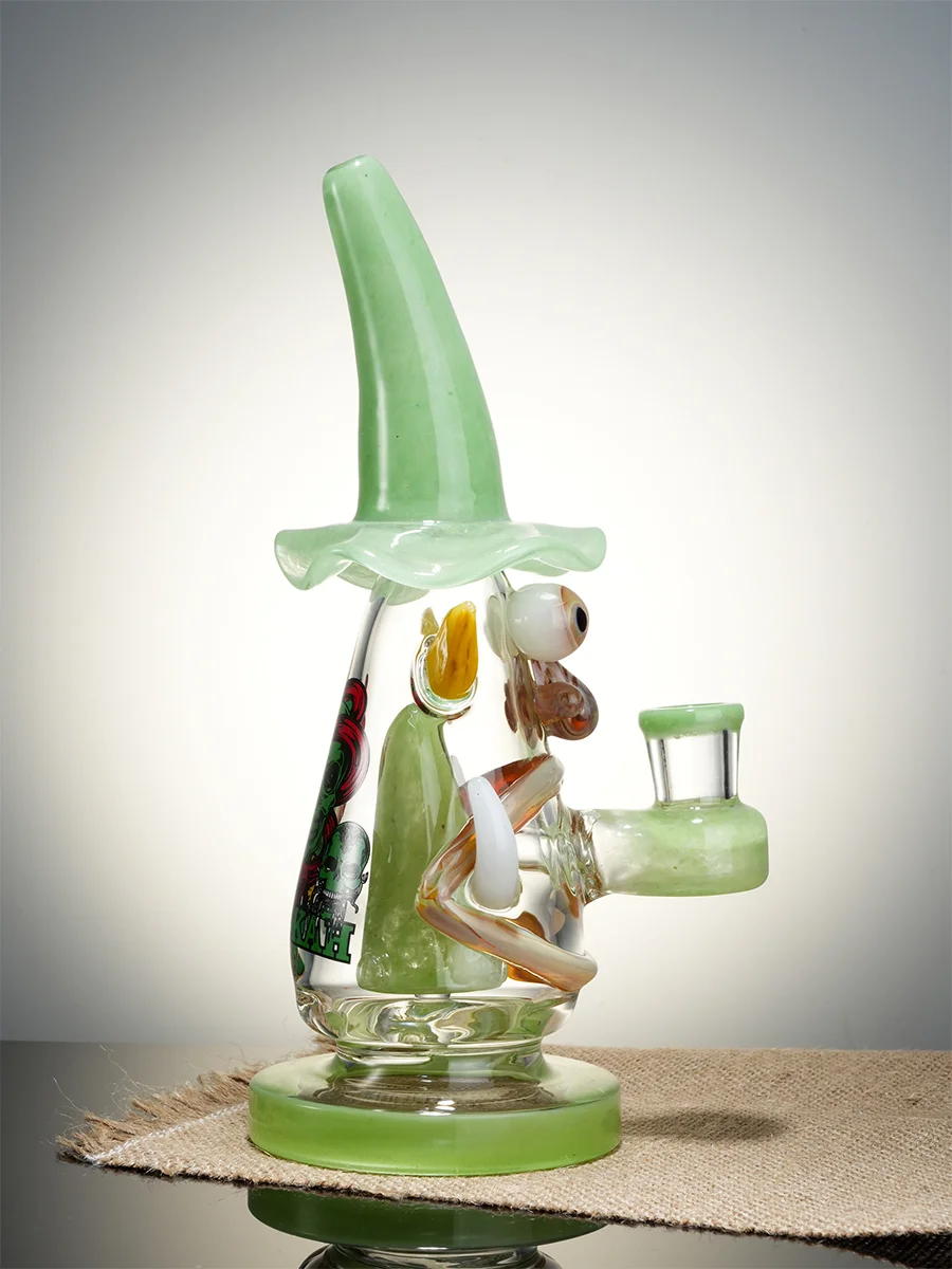 Green Mini Wizard Glass Dab Rig8 Green Mini Wizard Glass Dab Rig8