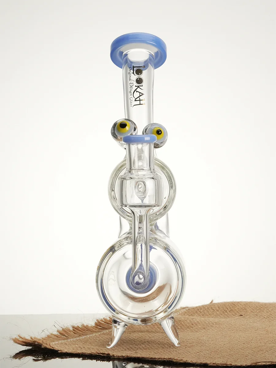 Lookah Bong 9" Cute Recycler Double Chamber Perc Water Pipe, Colors: Blue, 5 image Lookah Bong 9" Cute Recycler Double Chamber Perc Water Pipe, Colors: Blue, 5 image