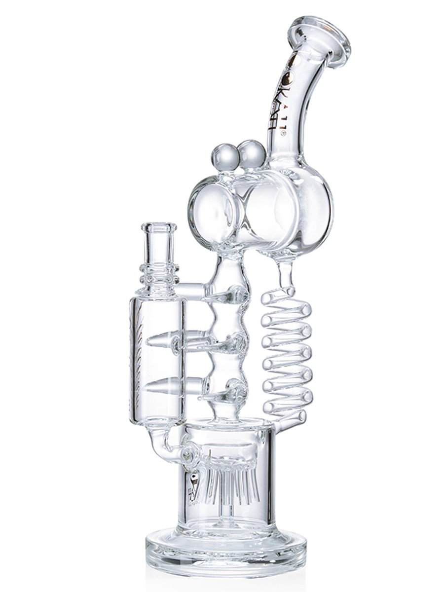 Lookah 14" Recycler Glass Spiderman Shank Water Pipe, Colors: Clear, 2 image Lookah 14" Recycler Glass Spiderman Shank Water Pipe, Colors: Clear, 2 image