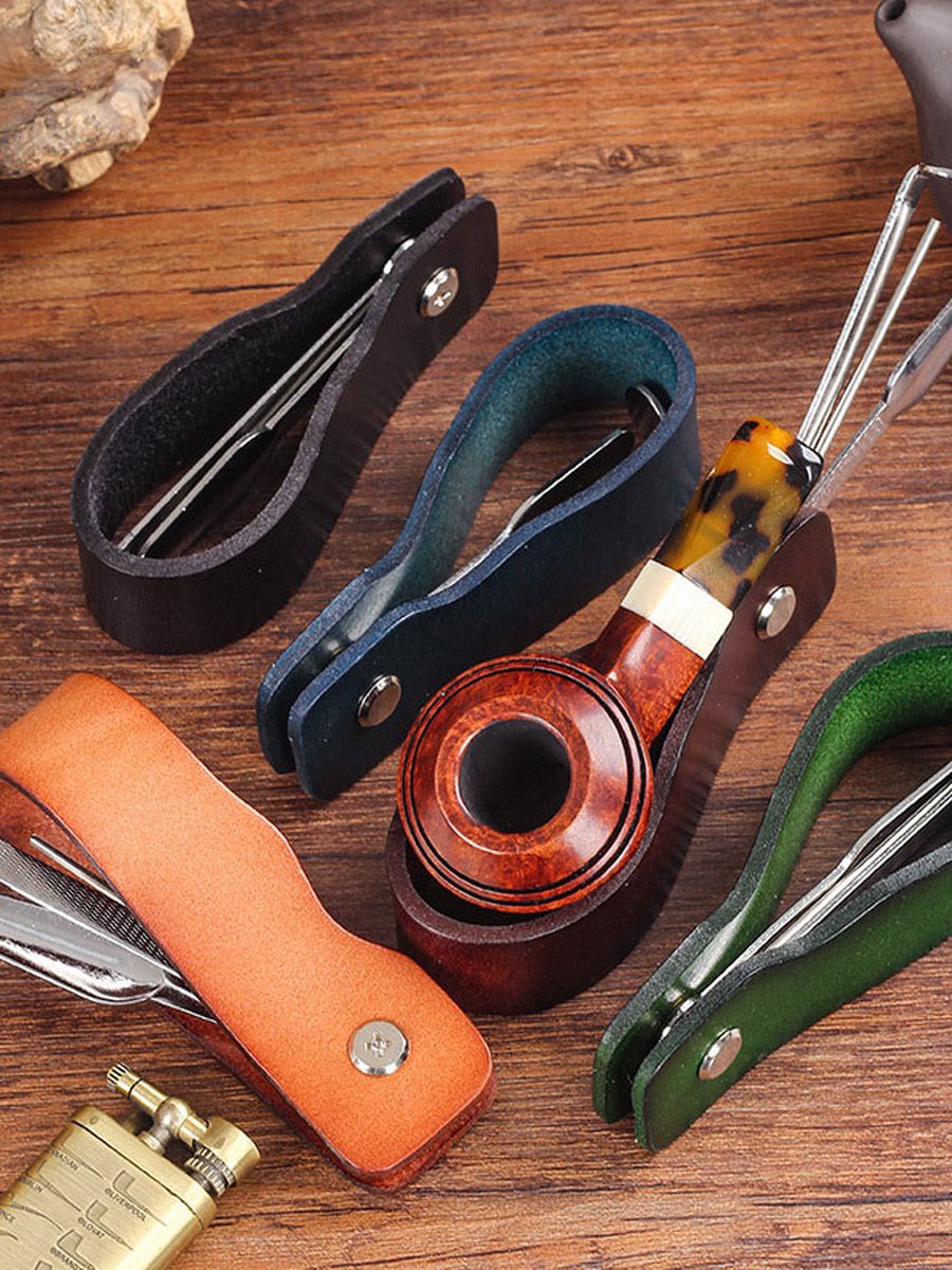 Leather Pipe Stand Holder Cleaning Tools Leather Pipe Stand Holder Cleaning Tools
